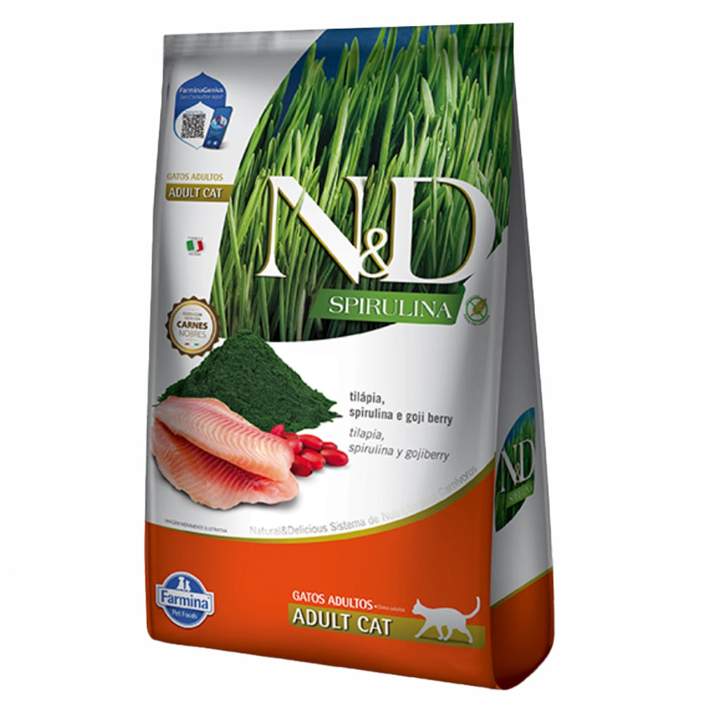 N&D SPIRULINA Comida para Gatos Adultos Sabor a Tilapia