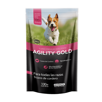 Agility Gold Comida Húmeda para Perros Trozos de Cordero
