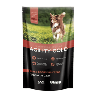 Agility Gold Comida Húmeda para Perros Trozos de Pavo