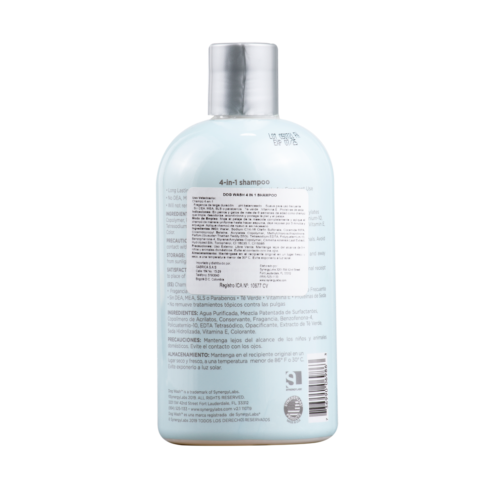 Shampoo Para Perros Y Gatos Dog Wash 4 En 1 x 12 oz