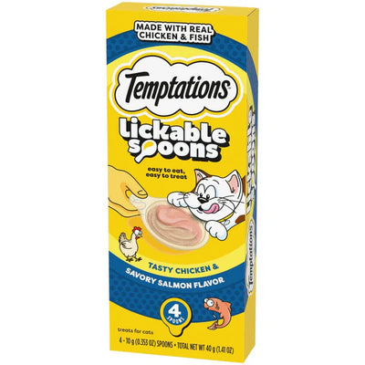 Whiskas Spoons Temptations Pollo Salmon 4Und X10Grs